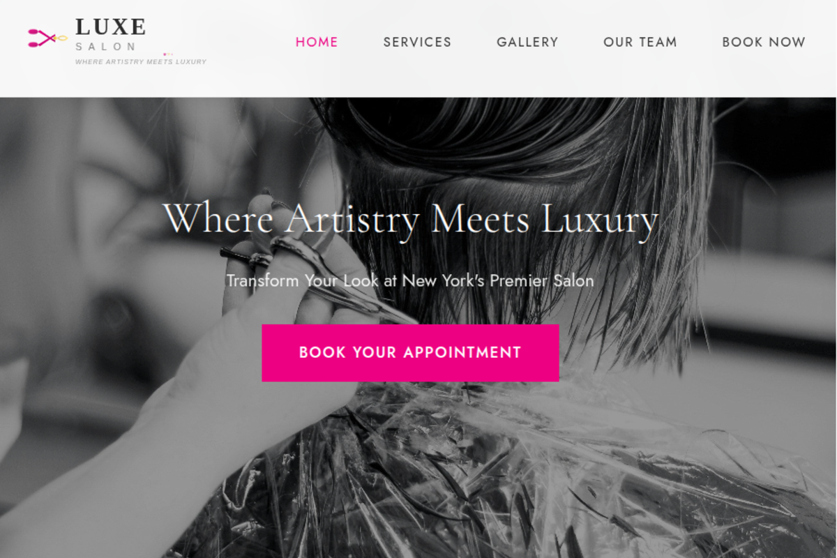The 5th Parlour luxury salon website design with sophisticated branding and appointment booking